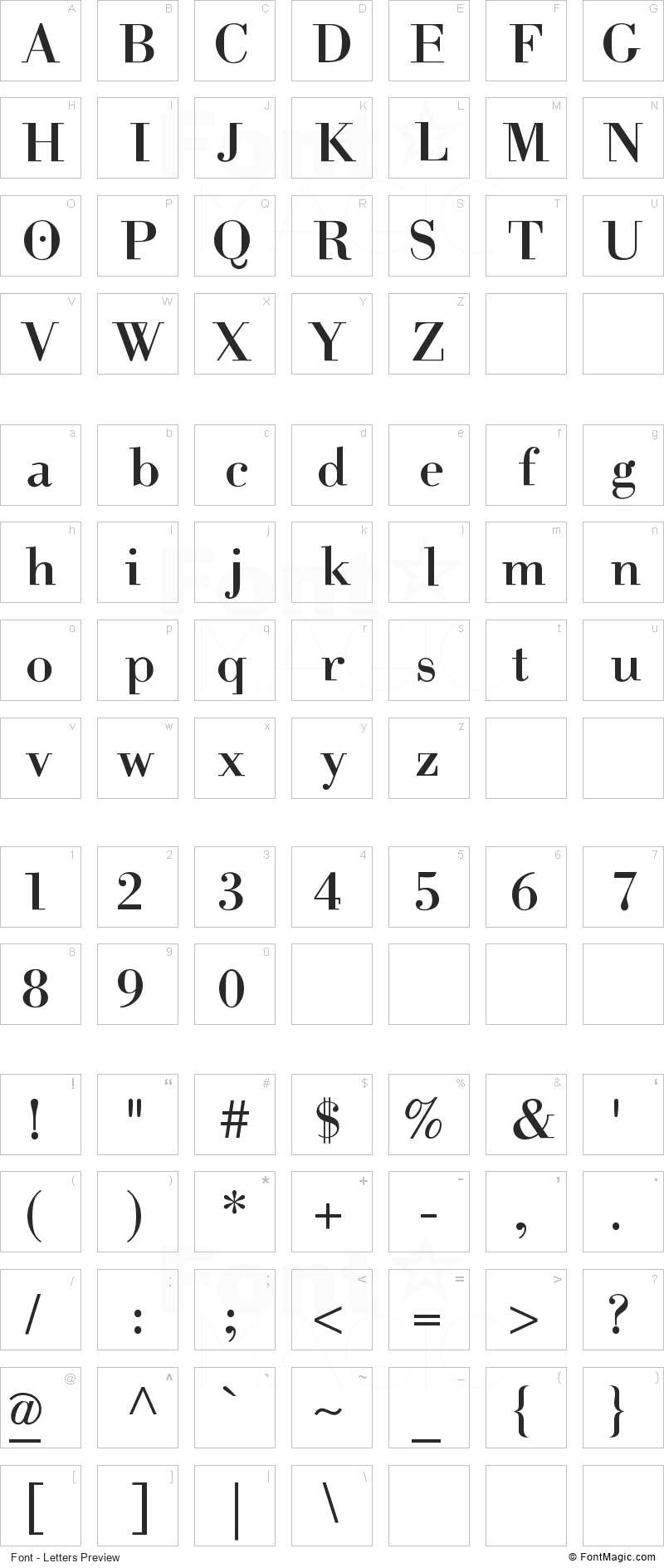 Help Us Giambattista Font - All Latters Preview Chart